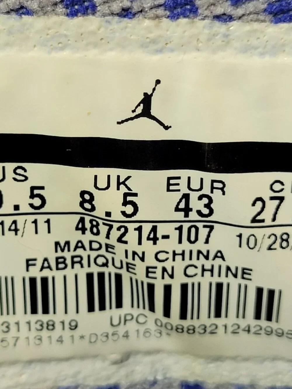 Air Jordan 10 Retro TXT Old Royal 2011 White Blue Grey 487214-107 Sz 9.5